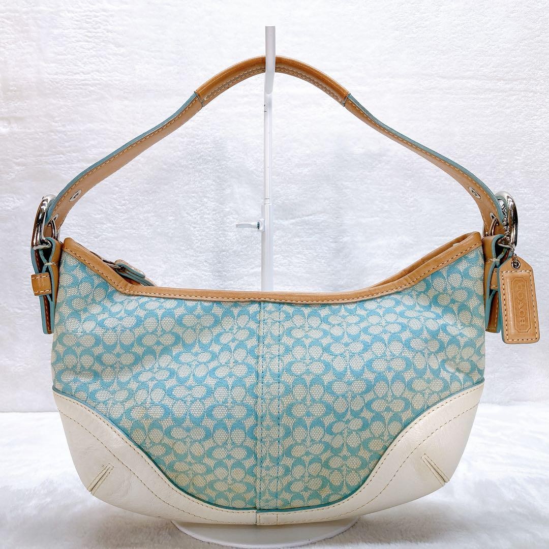 Coach Soho Hobo Mini Signature shoulder bag y2k Blue Women Used