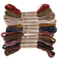 12 6 Strand Floss Embroidery Thread Vintage Hues 10 Yd Skeins