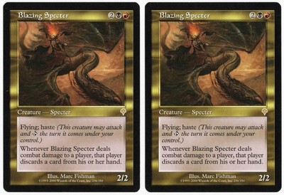 Blazing Specter x2 2x 2000 Invasion Multi-Color Rare Creature MTG NM AZ1