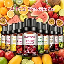 10 x 10ml Fruity Fragrance Oils Set for Aromatherapy, Diffuser,Candle Making,DIY