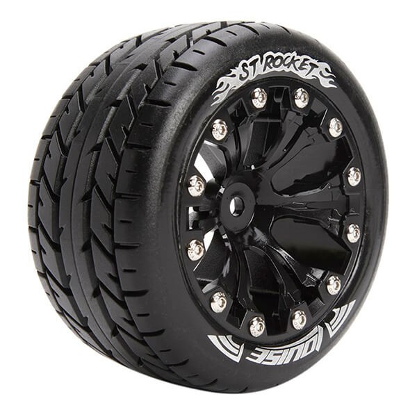 Louise RC ST-Rocket 1/10 Soft GP Jato 2WD Front (Bearing) Wheels & Tyres (Pair)