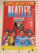 THE BEATLES Sgt Pepper's LHCB Now On CD 1987 Store PROMO CAPITOL POSTER 24x36