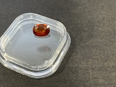 2.97Ct Natural Spessartite Garnet Oval Deep Orange Reddish Loose Gemstone