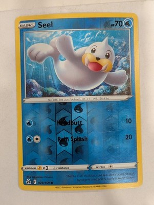 Seel 029/159 - Crown Zenith Reverse Pokemon Holo Foil Nice!