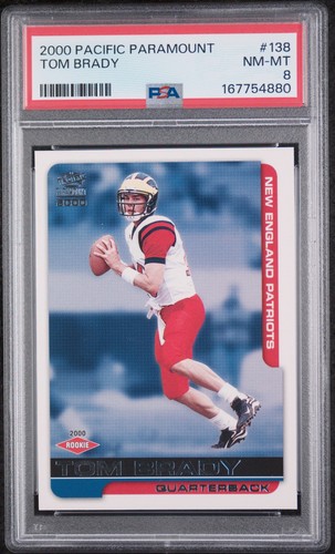 2000 PACIFIC PARAMOUNT TOM BRADY #138 PSA 8
