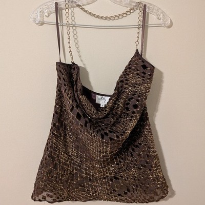 Milly Of New York Gold & Brown Slouch Top