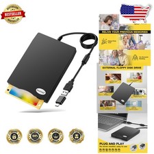 External USB Floppy Drive 1.44MB - Portable 3.5" FDD for Windows Laptops