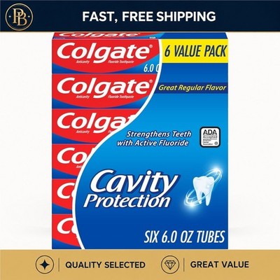 Colgate Cavity Protection Fluoride Toothpaste Mint 6 Pack 6 oz