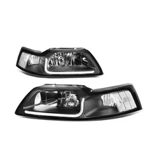 LED DRL Headlights Assembly Fit For Ford Mustang 1999-2004 - Pair