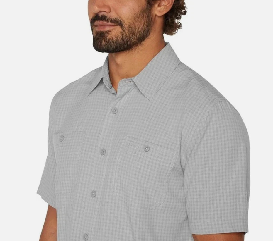 Orvis Men's Short Sleeve Woven Tech Shirt Gray Size L