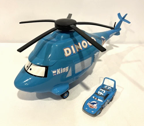 DISNEY PIXAR CARS TALKING 14" DINOCO HELICOPTER W/ SOUND MOVEMENT & THE KING #43