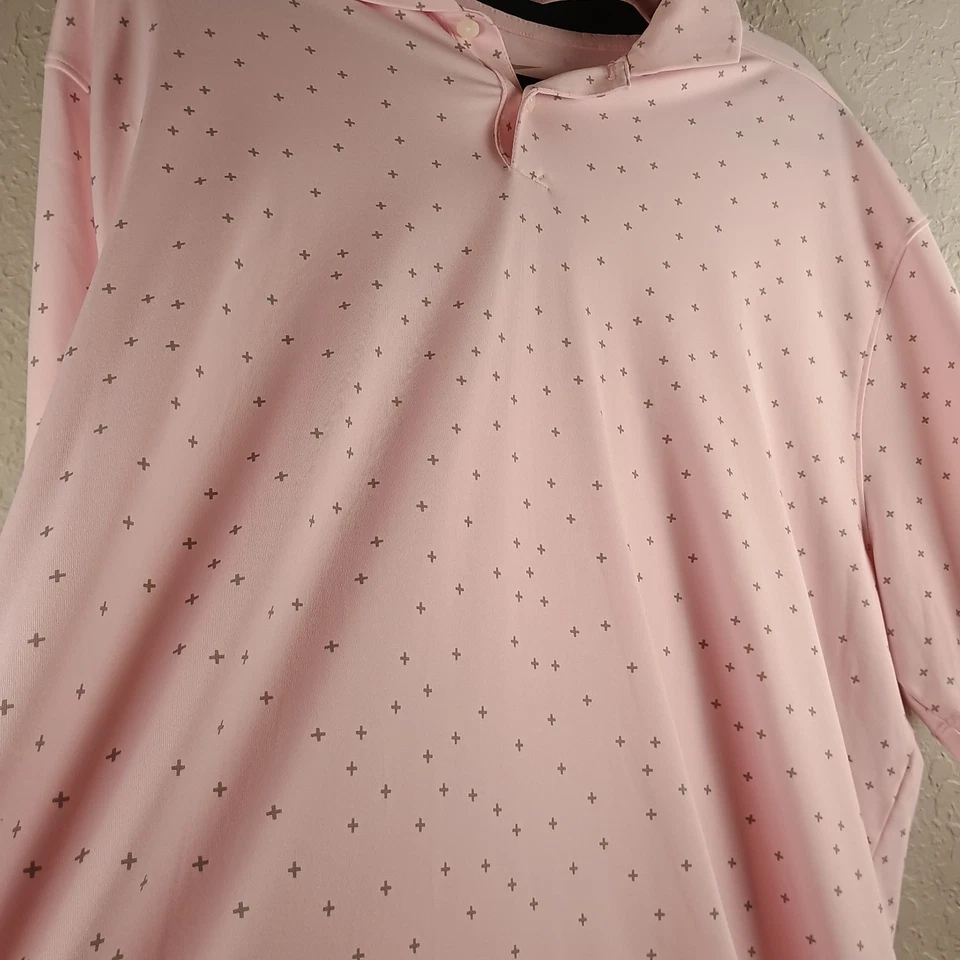 Camisa polo de golf Nike Dri-Fit para hombre talla grande rosa manga corta Foto 4 de 4