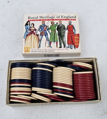 Vintage Poker Chips 1950's With Free Poker Cards 