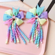 2PCS/Set New Children's Colorful Hair Clip Headdress Bow Tassel Hair Accessories