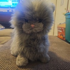 Vtg 1983 Dakin Gray Long Hair cat 10x13" Super Soft.