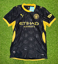 Manchester City 26/27 player version Haaland #9 Soccer Jersey Black/Gold size L
