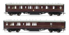 BACHMANN 'OO' GAUGE 34-401/451 BR MAROON 1X BRAKE 2ND & 1X COMPOSITE COACH