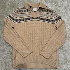 Lord Jeff Vintage 70’s Sweater Dupont Orlon Acrylic Pullover XL Tan USA Made