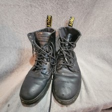 Dr. Martens Combs Leather Black Combat Boots Men s Size 10 Lace-Up AirWair