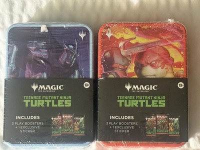 2-MTG TEENAGE MUTANT NINJA TURTLES Tins SET OF 2 6x Play Boosters SHREDDER & Raf
