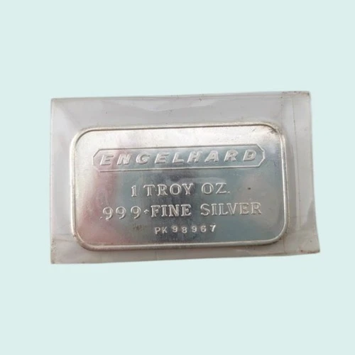 1 Troy Ounce Oz Vtg Engelhard Silver Bar 999 fine silver numbered bullion B6