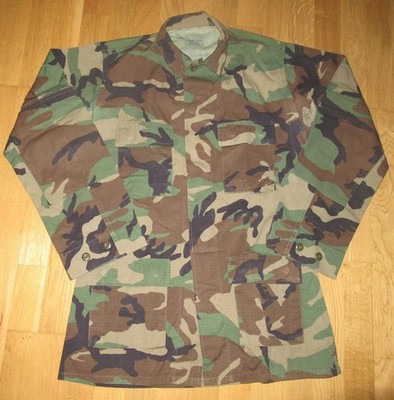 Coat Hot Weather Woodland Camouflage Pattern, Combat Medium-XLong