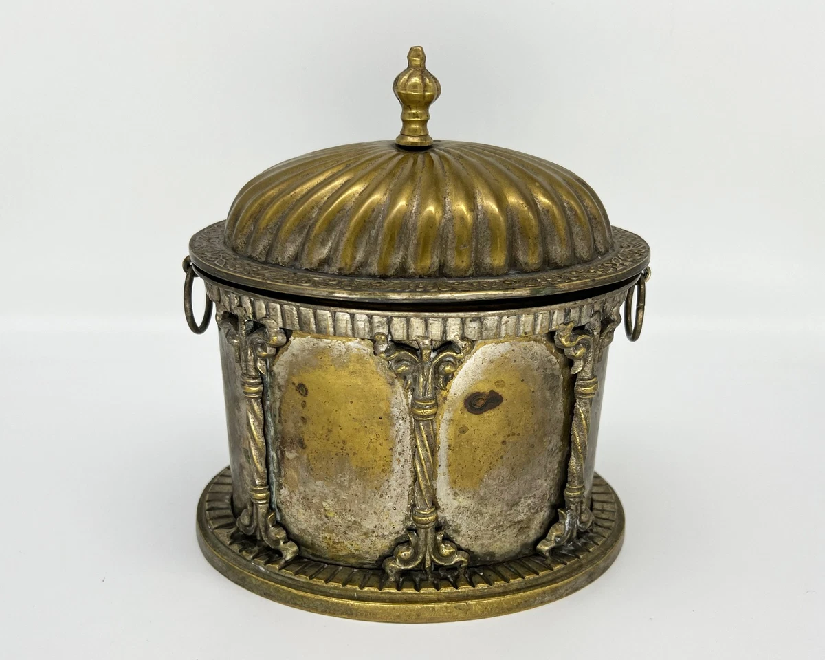 【英国】ライオンマスク ティーキャディ / ビスケットケース【シルバープレート】 25+ silverplate tea caddy for sale | Updated Oct 2026