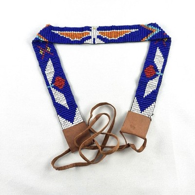 Vtg Native American Bald Eagle Style Beaded Belt/Necklace