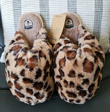 BEARPAW Women's Silkie Leopard Slippers, Size 7, Brand New