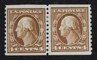 CKStamps: US Stamps Collection Scott#446 4c Mint LH OG Paste-Up 24 3/4mm