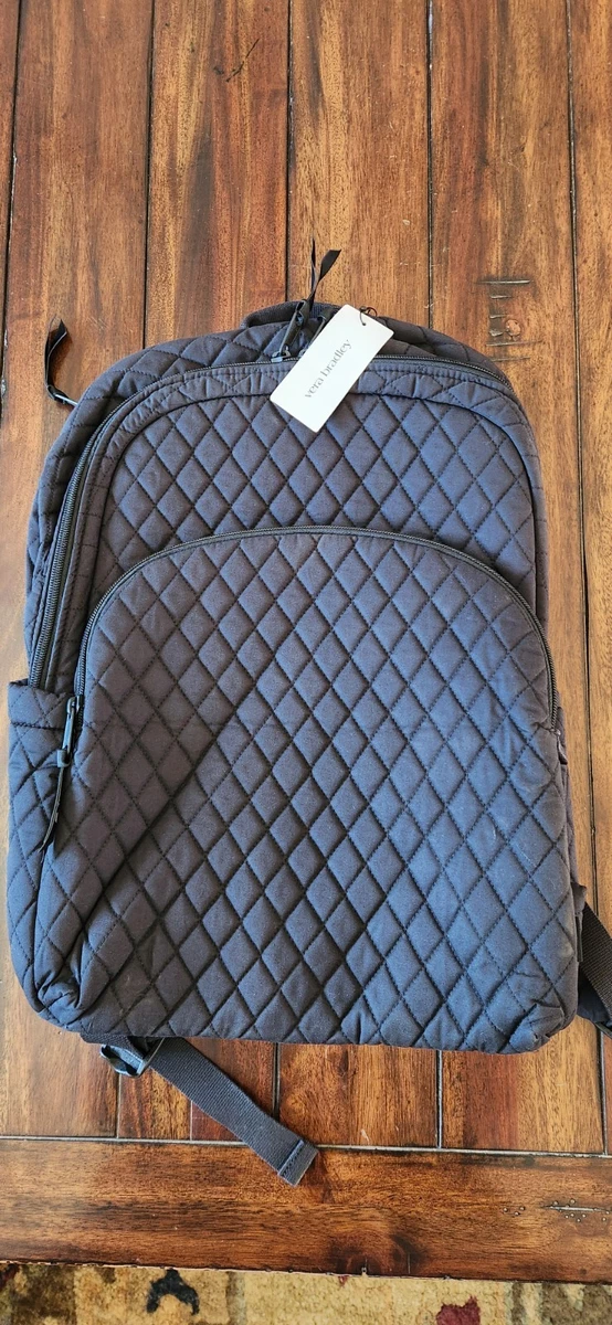 Vera Bradley Campus Backpack Purse Black Quilt Microfiber Utility Academia Boho Vera bradley utility backpack - Gem main image 4