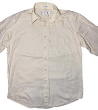 Perry Ellis Portfolio Men s Dress Shirt Beige 16 32-33 Button Front LS