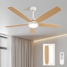 Image of 132cm Dimmable LED Ceiling Fan 6 Speed Plywood Ceiling Light Remote Motor Revers