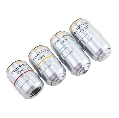195 Finite Flat-field Achromatic Objective Lens 4X-100X f Biological Microscope