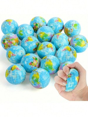 2 Stück Blue Planet Squeeze Ball - weicher Schwamm Stressabbau Spielzeug für Arbeit, Studium - UK
