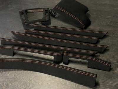 BMW E46 ALCANTARA RED STITCHING interior trim kit WITH ARMREST LHD