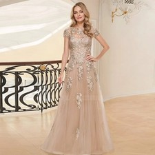 Light Champagne Mother Of the Bride Dresses Dress Applique Tulle Floor Length