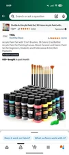 Acrylic Paint Set with 12 Art Brushes, 36 Colors (2 oz/Bottle) Acrylic Paint
