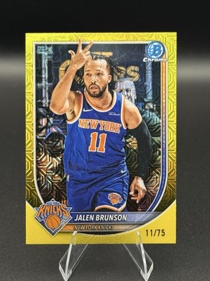 2025 Bowman Chrome Jalen Brunson Yellow Mojo JERSEY MATCH 11/75 New York Knicks