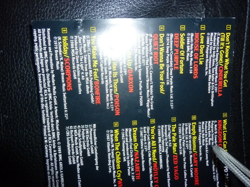 METAL BALLADS 2  Cinderella House of Lords Poison Bonfire Mötley Crue Scorpions - Bild 3 von 3