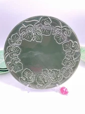 Sanor Ceramica PORTUGAL Dark Green 11” Plate/Platter Tropical Foliage EUC