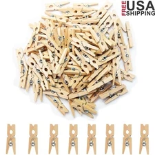 Mini Clothes Pins 100 pcs Wood Craft Photo Clips Small Clothespins DIY Crafts US