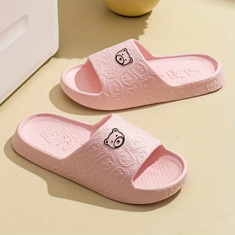 SAOLA Cursori simpatici modello orso casual punta aperta suola morbida rosa o nero