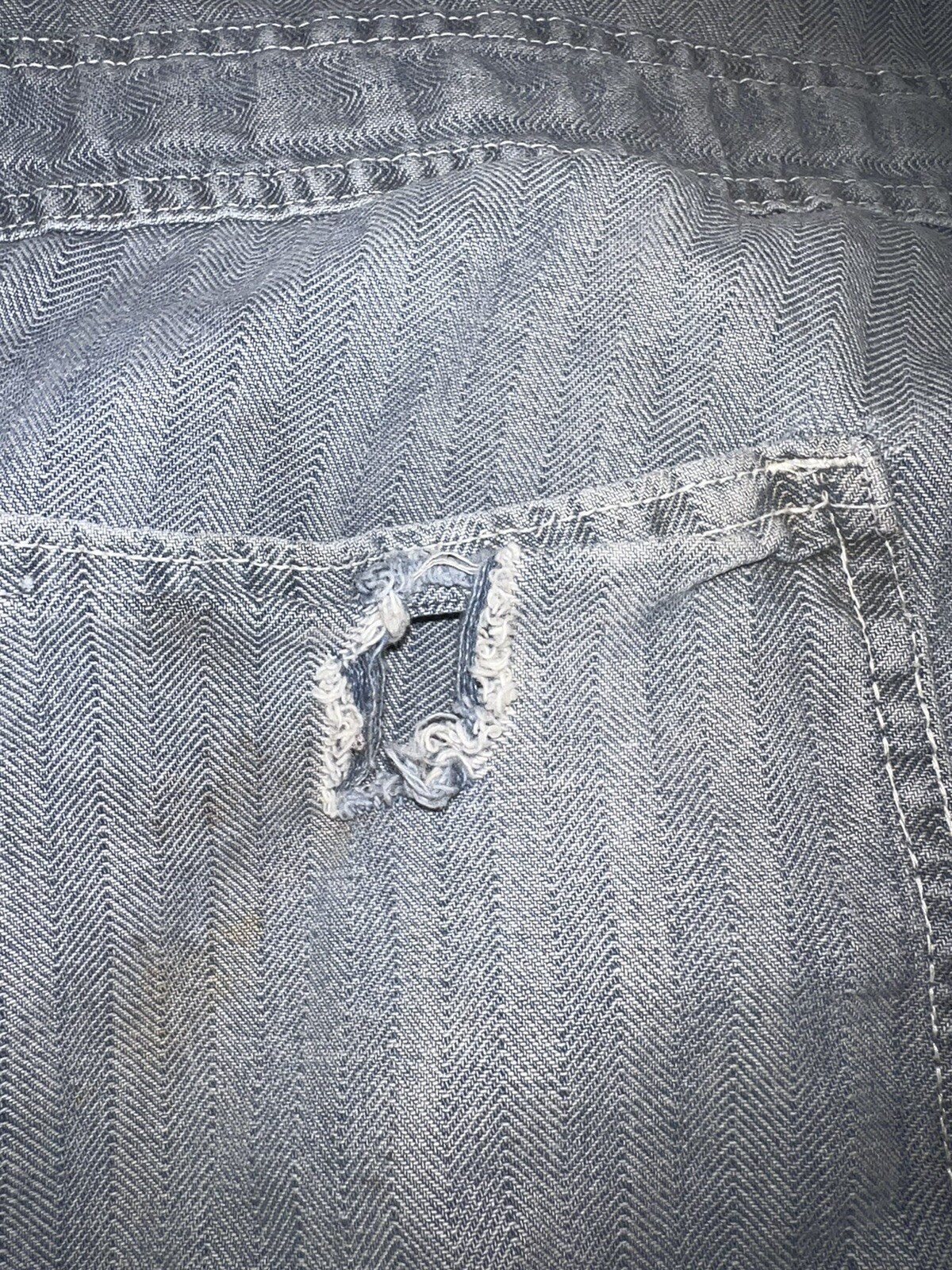 Vintage 1966 Work Wear Corp Coveralls Mens Size 42 Blue Herringbone