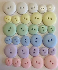 Smartie Button Pastel Colours (Pack of 6) Sizes 23/20/18/15/13/11MM