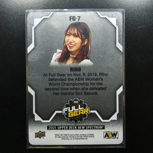 2021 Upper Deck AEW Spectrum RIHO Full Gear Metal Card #FG-7 - Foto 2 di 2