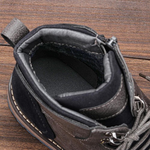 New Women Mens Classic Lace Up Leather Ankle Boots Activewear Work Shoes Fashion - Bild 6 von 31