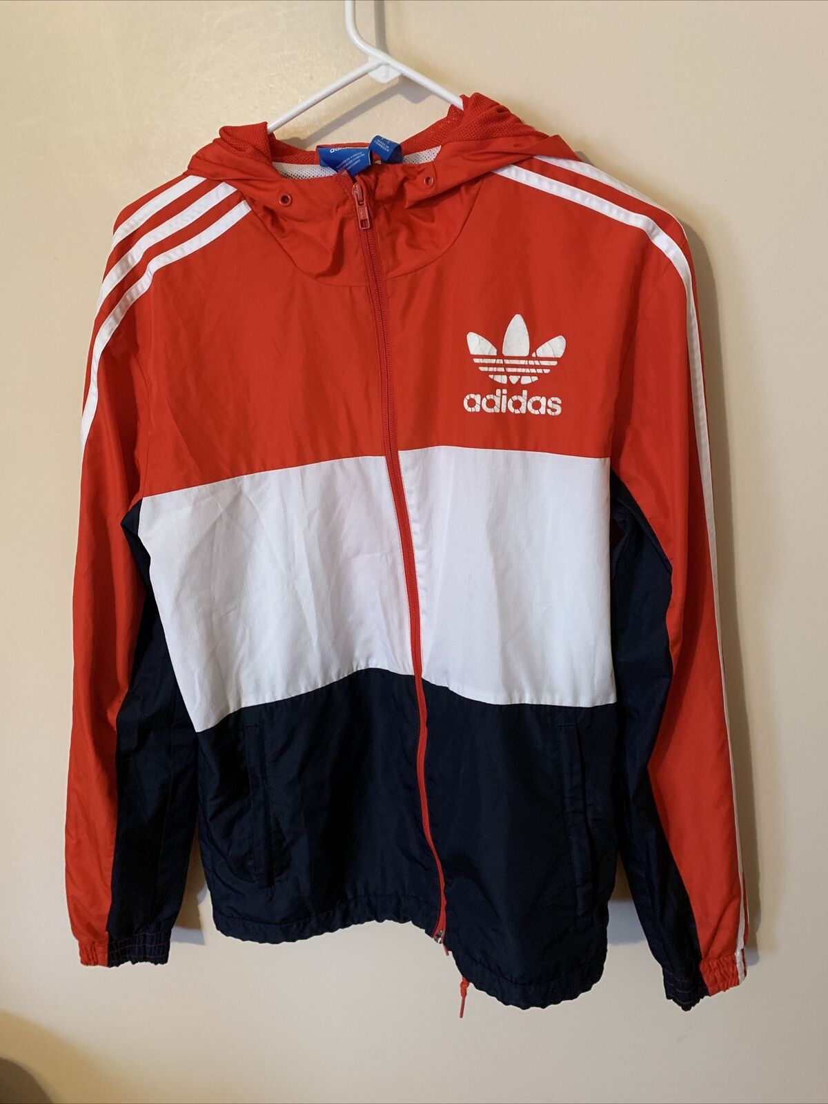 Super Rare Adidas Originals Jacket Windbreaker Glanz Cal Surf Gray YL Men  Small