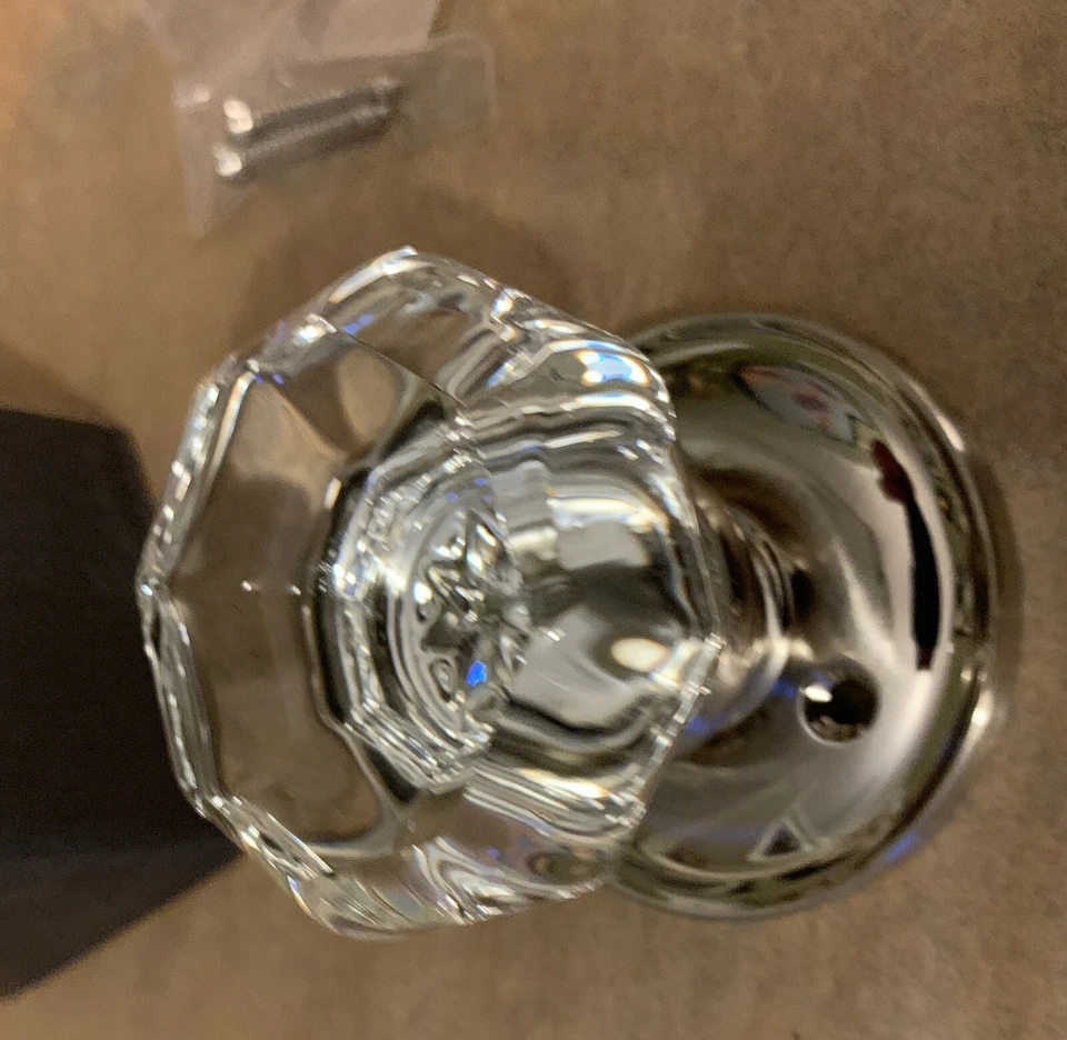 Nuevo en caja, perilla de puerta, tamaño completo, cristal, manijas de vidrio, un lado Foto 2 de 4