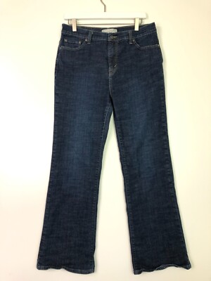 Levis perfectly slimming boot cut 512 denim jeans dark wash blue size 14